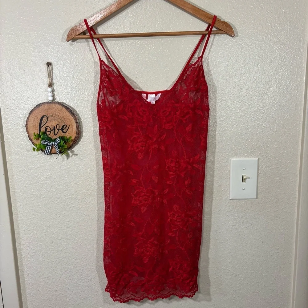 Victoria’s Secret Red Lace Baby Doll Nightie Size M Valentines Day